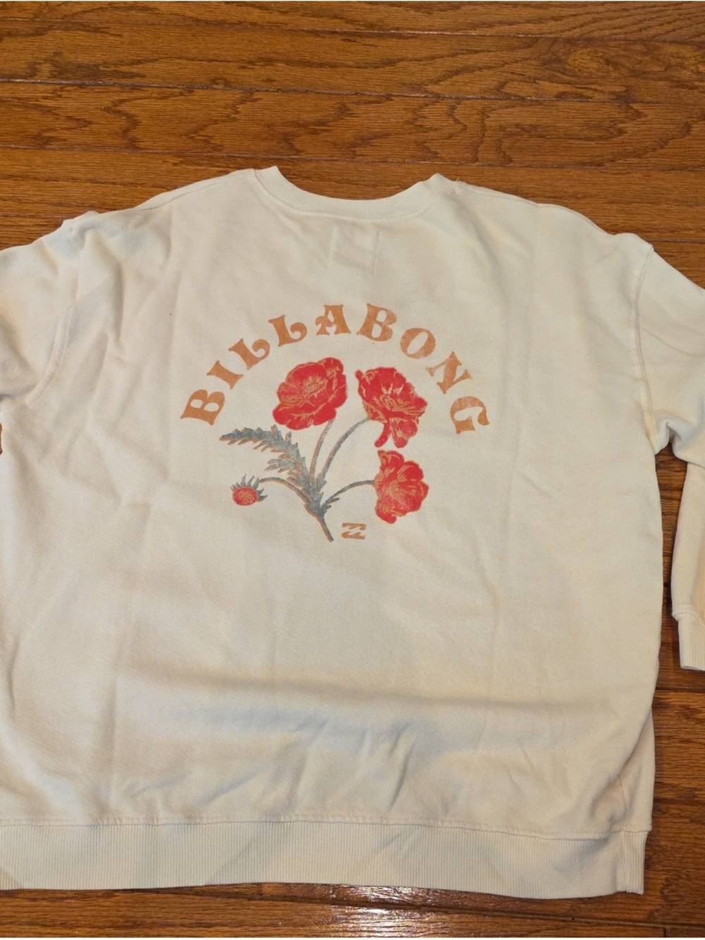 Billabong Cream Sweatshirt with Orange Poppy Graphic - Picture 5 of 6